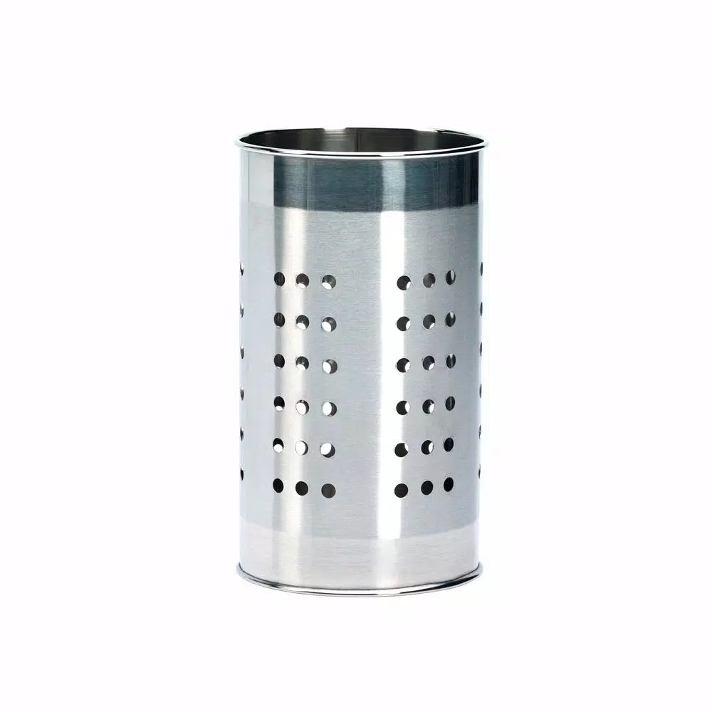 Basic Essentials 7-Piece Stainless Steel Kitchen Utensil Set with Organization Tub