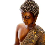 LITTON LANE Polystone Sitting Buddha Sculpture with Mirrored Accents and Bronze Finish thumbnail 4