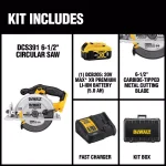 DEWALT DCS391P1 20V MAX Cordless 6-1/2 in. Circular Saw Kit with 5.0 Ah Battery and Charger thumbnail 2