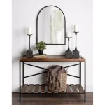Kate and Laurel Bedrick Black Wood and Metal Candle Holder Set of 3, Modern Farmhouse Pedestal Style thumbnail 6