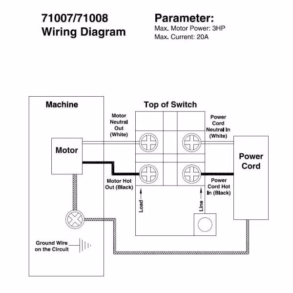 POWERTEC 110/220-Volt Dual Voltage Paddle Switch for Power Tools