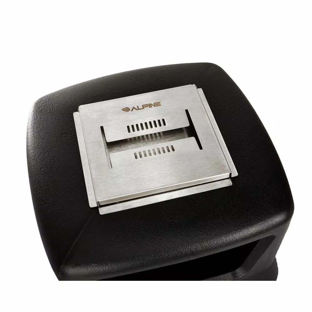 Alpine Industries 16 Gal. Black Commercial Trash Can with Dome Ashtray Lid