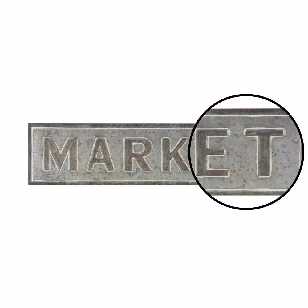LITTON LANE MARKET Iron Decorative Wall Sign - Rustic Farmhouse Style Decor