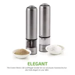 Ovente Electric Salt and Pepper Grinder Set, Stainless Steel with Ceramic Blades, Battery Operated thumbnail 4