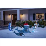 Home Accents Holiday 4 ft LED Penguin and Skating Snowman Yard Decoration thumbnail 3