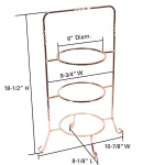 Creative Home 3-Tier Copper Plated Cake Stand & Dessert Display Rack, Handcrafted Iron Tiered Serving Tray thumbnail 3