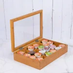 Creative Home Natural Bamboo Single Serve Coffee Pod Holder with Acrylic Cover, Holds 24 Pods thumbnail 3