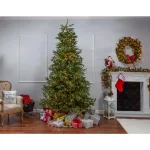 Sterling 9 ft. LED Natural Cut Portland Pine Artificial Christmas Tree with Color Changing Lights thumbnail 2