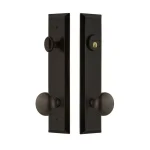 Grandeur Fifth Avenue Tall Plate Keyed Entry Handleset with Knob - Timeless Bronze thumbnail 1