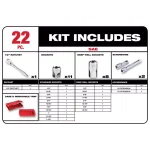 Milwaukee 22-Piece 1/2 in. Drive SAE Ratchet and Socket Set thumbnail 2