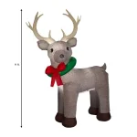 Home Accents Holiday 11 ft. Pre-Lit Giant Airblown Inflatable Fuzzy Reindeer with LED Lights thumbnail 4