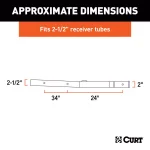 CURT Receiver Tube Adapter, 2-1/2" to 2" Shank, 34" Length, 4,500 lbs. GTW thumbnail 2