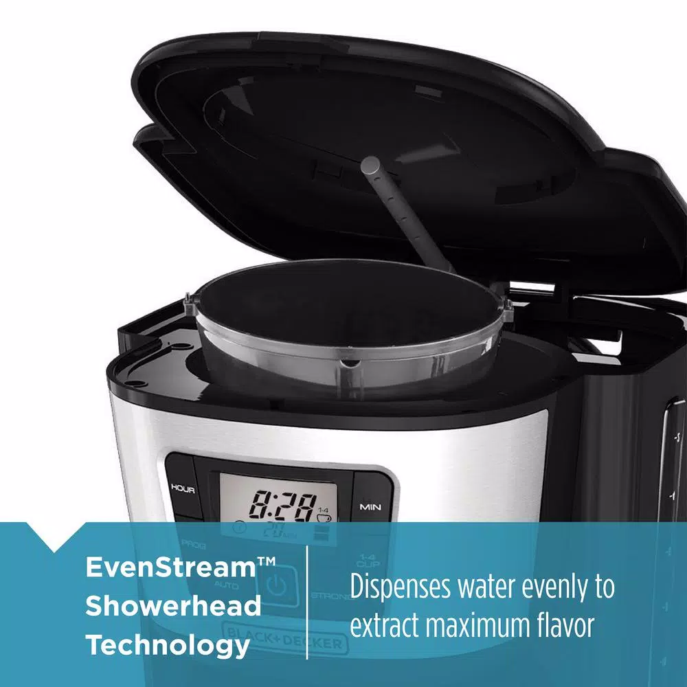 BLACK+DECKER 12-Cup Programmable Drip Coffee Maker with Stainless Steel Thermal Carafe