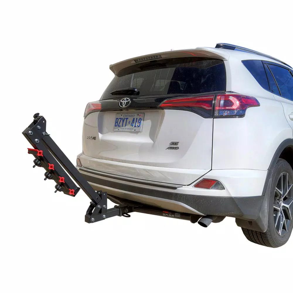 Detail K2 4-Bike Hitch Mounted Bike Rack, 300 lbs Capacity, 2 in. Receiver, Black