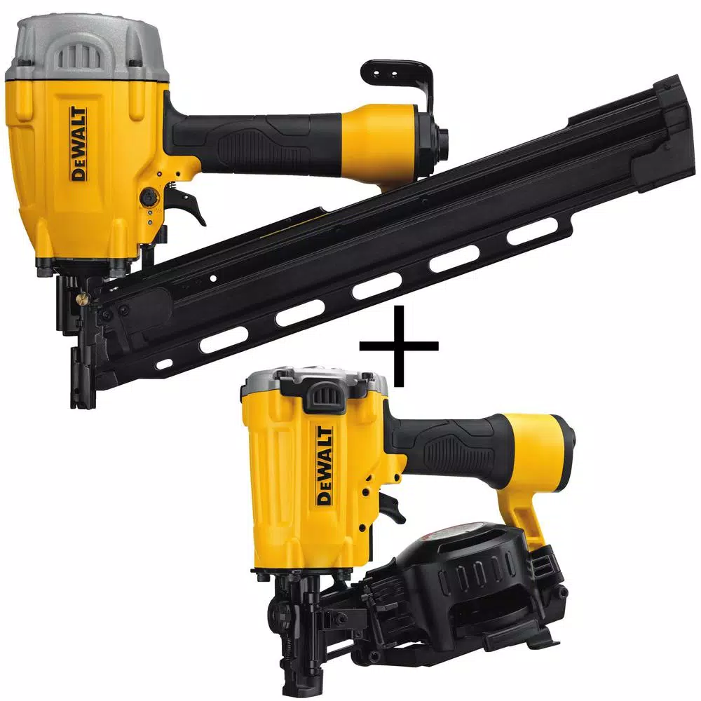 DEWALT Pneumatic 21° Collated Framing Nailer & 15° Coil Roofing Nailer Combo Kit