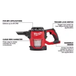 Milwaukee M18 18V Lithium-Ion Cordless Compact Vacuum (Tool-Only) thumbnail 3