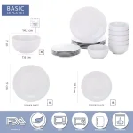 Boyel Living 18-Piece Modern White Porcelain Dinnerware Set, Service for 6 thumbnail 7
