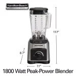 Hamilton Beach Professional 1800W 11-Speed 64 oz. Blender, Grey thumbnail 2