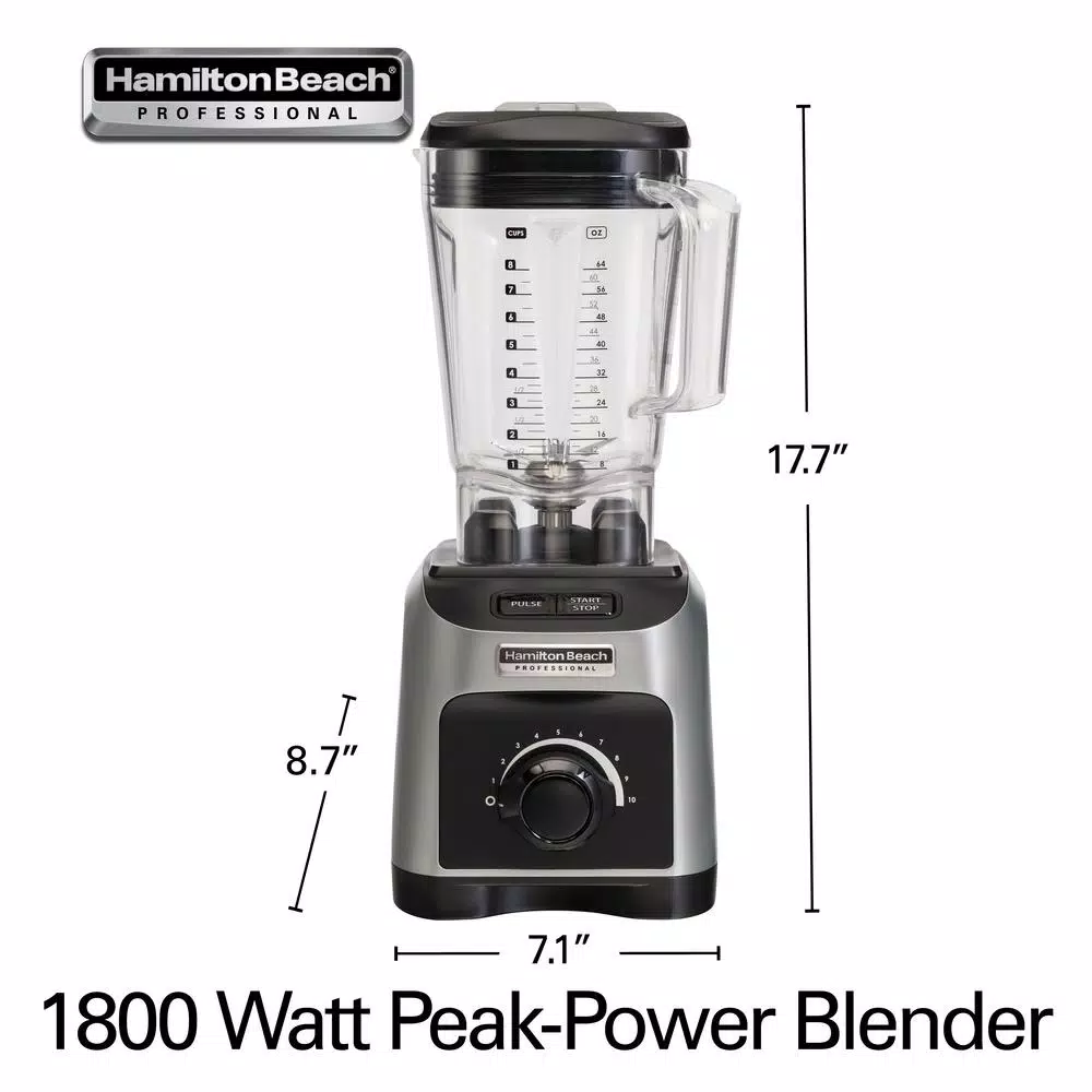 Hamilton Beach Professional 1800W 11-Speed 64 oz. Blender, Grey
