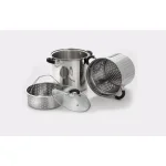 ExcelSteel 8 Qt. Stainless Steel Multi-Cooker Stock Pot Set with Steamer Insert and Silicone Handles thumbnail 1