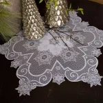 Heritage Lace Snowflake 47 in. White Floral Polyester Round Table Topper thumbnail 2