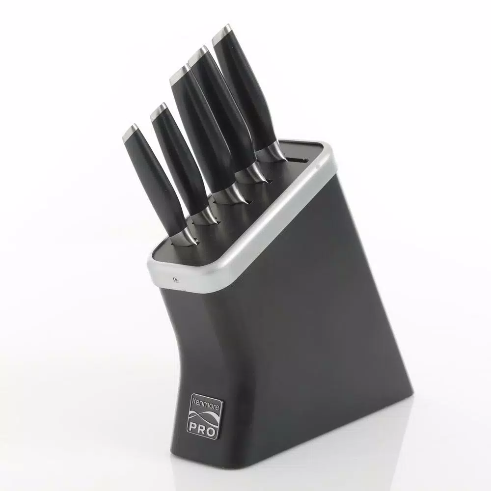 Unbranded Kenmore Pro Truman 6-Piece High Carbon Stainless Steel Cutlery Knife Set with Wood Block