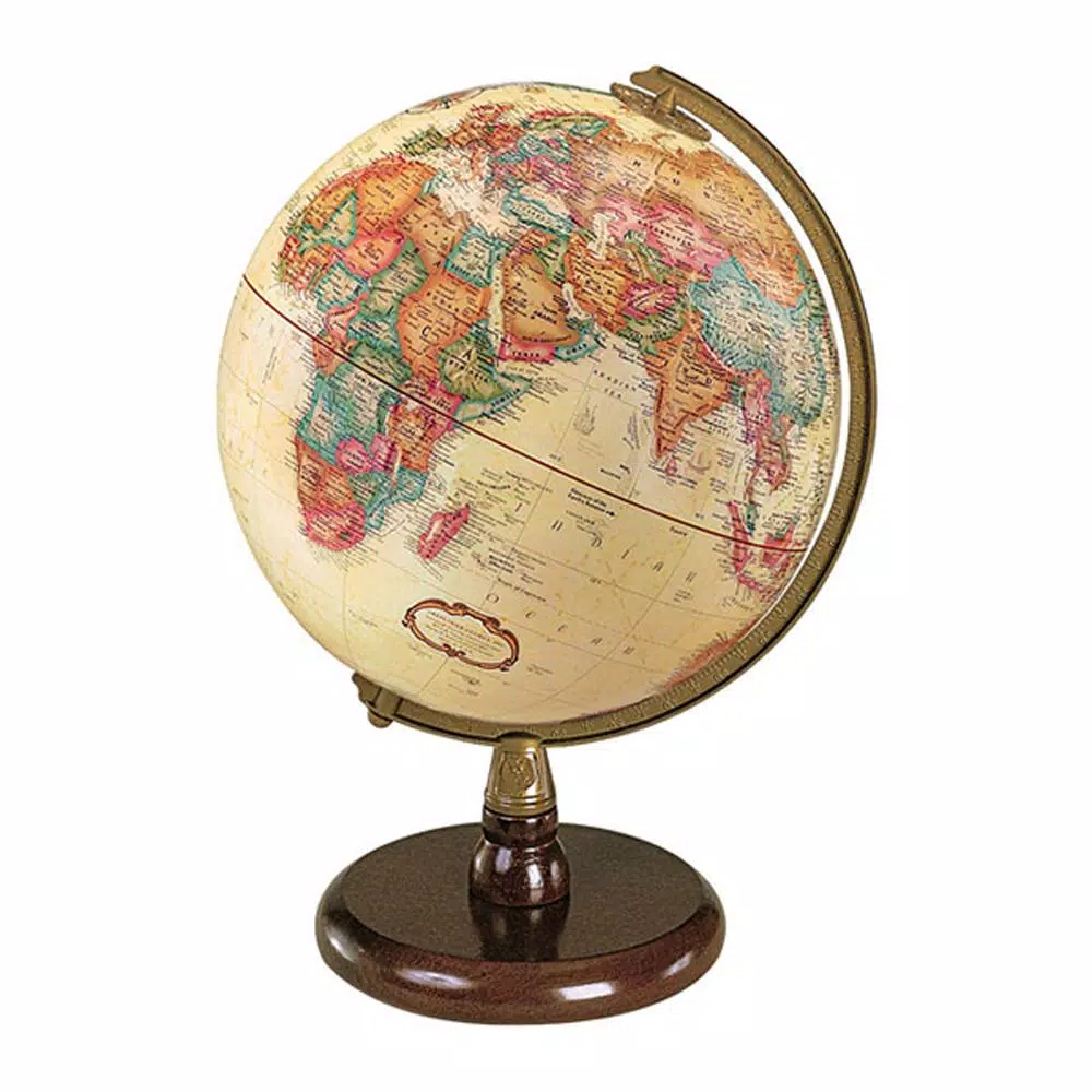 Replogle Quincy 9 in. Political Desk Globe with Walnut Hardwood Base