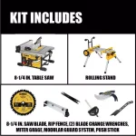 DEWALT 15 Amp 8-1/4 in. Compact Corded Jobsite Table Saw with Heavy-Duty Rolling Stand thumbnail 2