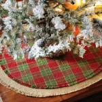VHC Brands Robert Barn Red & Forest Green Rustic Plaid Christmas Tree Skirt, 21 in. thumbnail 4