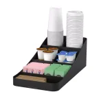 Mind Reader Trove 7-Compartment Coffee Condiment Organizer Caddy, Black thumbnail 4