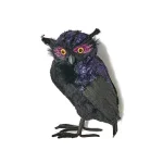 Worth Imports 12 in. Plush Halloween Owl Tabletop Decoration with Glittery Eyelids thumbnail 1