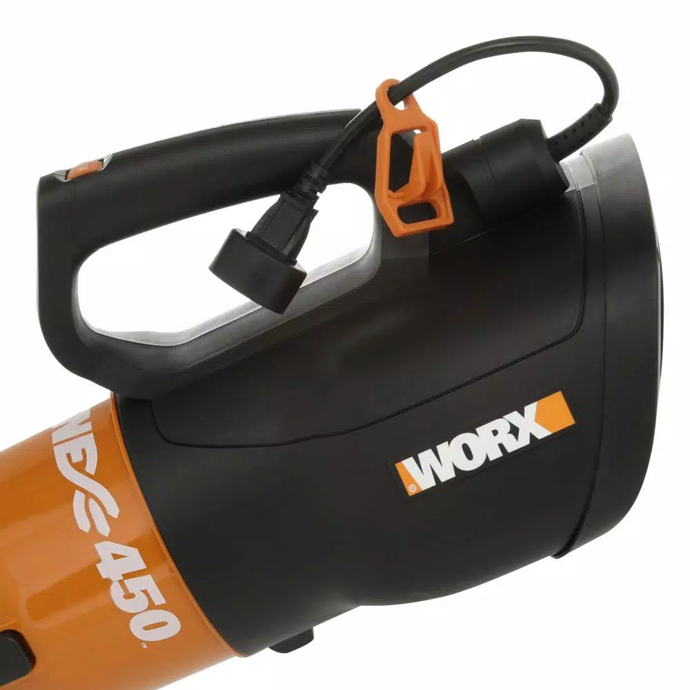 WORX WG519 7.5 Amp Electric Handheld Leaf Blower, 120 mph, 450 CFM, 2-Speed Turbine Technology