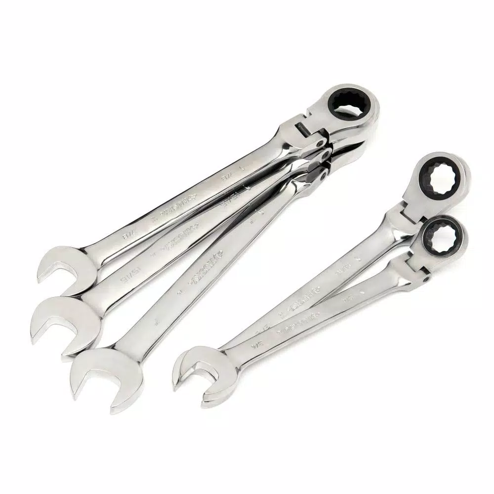 Husky 5-Piece Large SAE Flex Head Ratcheting Wrench Set