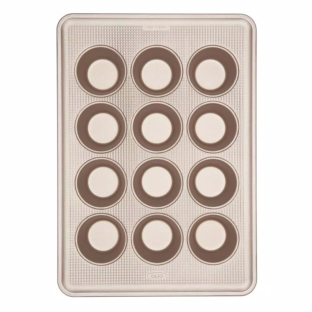 OXO Good Grips Non-Stick Pro 12-Cup Muffin Pan, Commercial-Grade Aluminized Steel