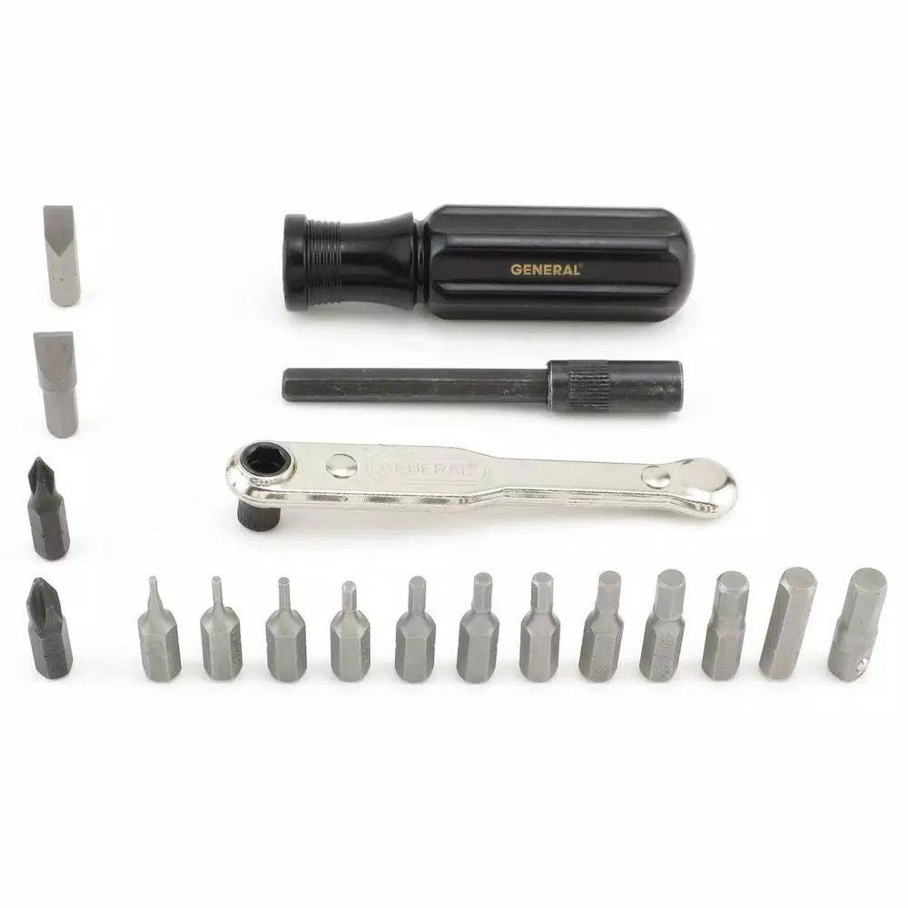 General Tools 19-Piece Ratchet Offset Screwdriver Set with Extension and Bits