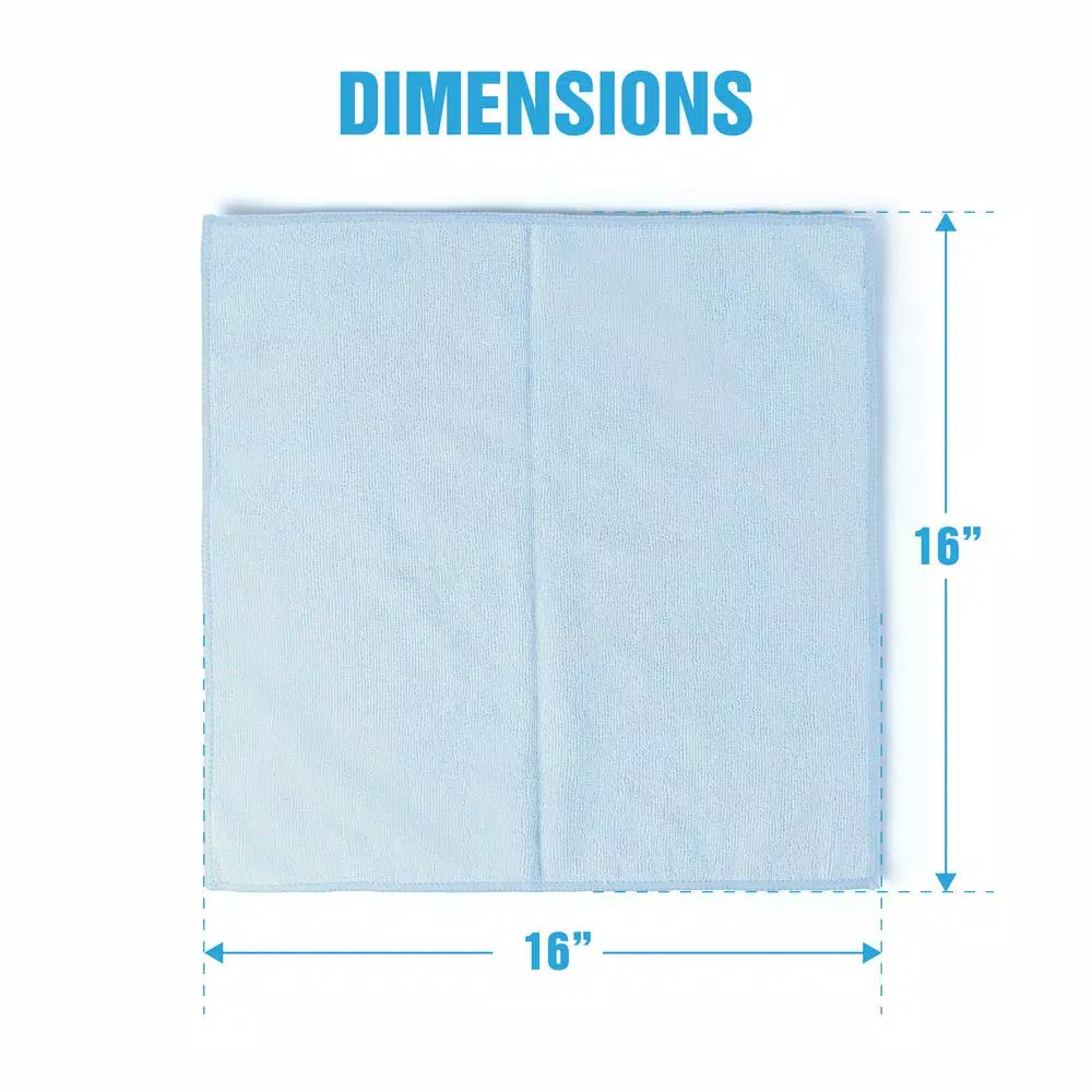 Zwipes Microfiber Glass Cleaning Cloths, 16 x 16 in., Blue (12-Pack)