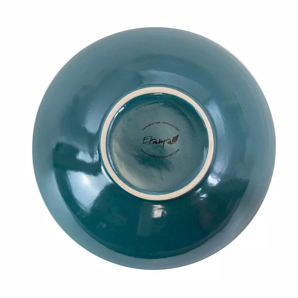 Elama 16-Piece Sea Green Stoneware Dinnerware Set, Service for 4