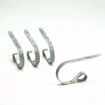 Original MantleClip Silver Glitter Steel MantleClip Stocking Holders, 2.5 in. (4-Pack) thumbnail 1