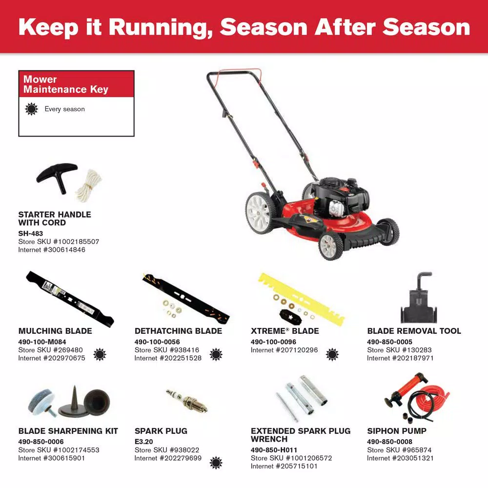 Troy-Bilt TB100 21 in. 140cc Briggs & Stratton Gas Push Lawn Mower with TriAction Cutting System