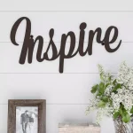 Lavish Home "Inspire" Metal Cutout Wall Sign - Distressed Dark Brown Rustic Decor thumbnail 8