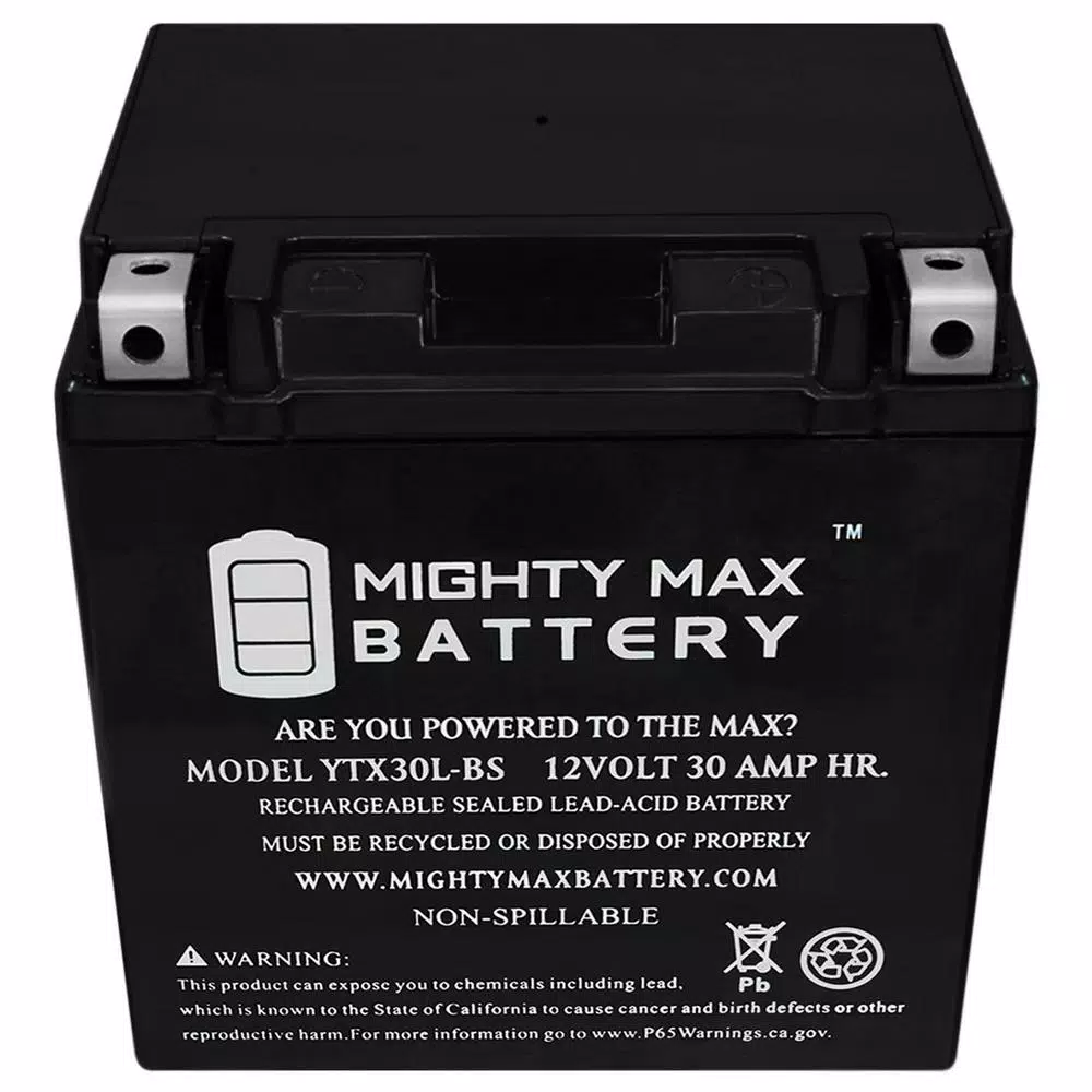 MIGHTY MAX BATTERY YTX30L-BS 12V 30Ah 385 CCA AGM Sealed Lead Acid Powersport Battery