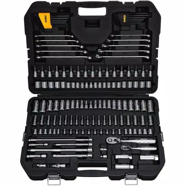 DEWALT 156-Piece Mechanics Tool Set, Ratchet and Socket Set with Molded Case