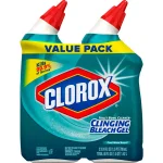 Clorox Toilet Bowl Cleaner Clinging Bleach Gel, Cool Wave Scent, 24 oz (2-Pack) thumbnail 2