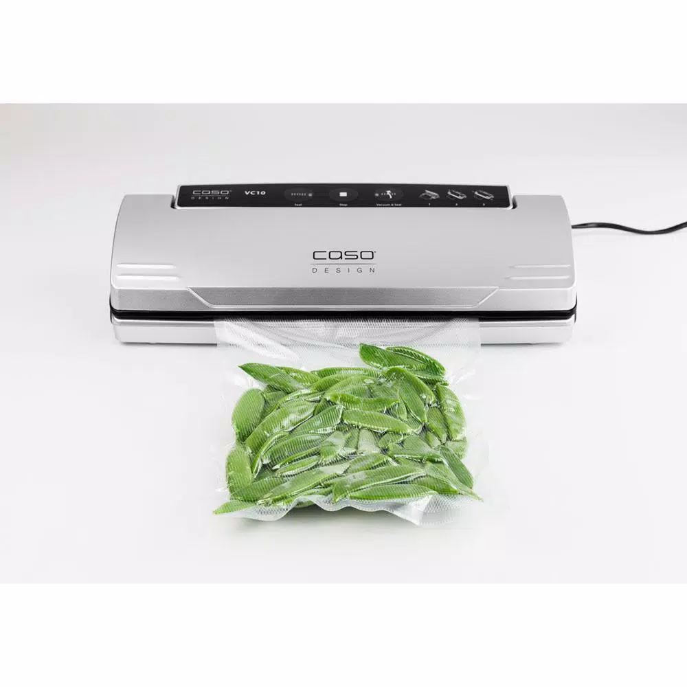 Caso VC 10 Stainless Steel Food Vacuum Sealer with Food Management App and 2 Vacuum Rolls