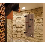LITTON LANE Reclaimed Fir Wood Pegboard Wine Rack - 40 Bottle Capacity - Exposed Mahogany Finish thumbnail 3
