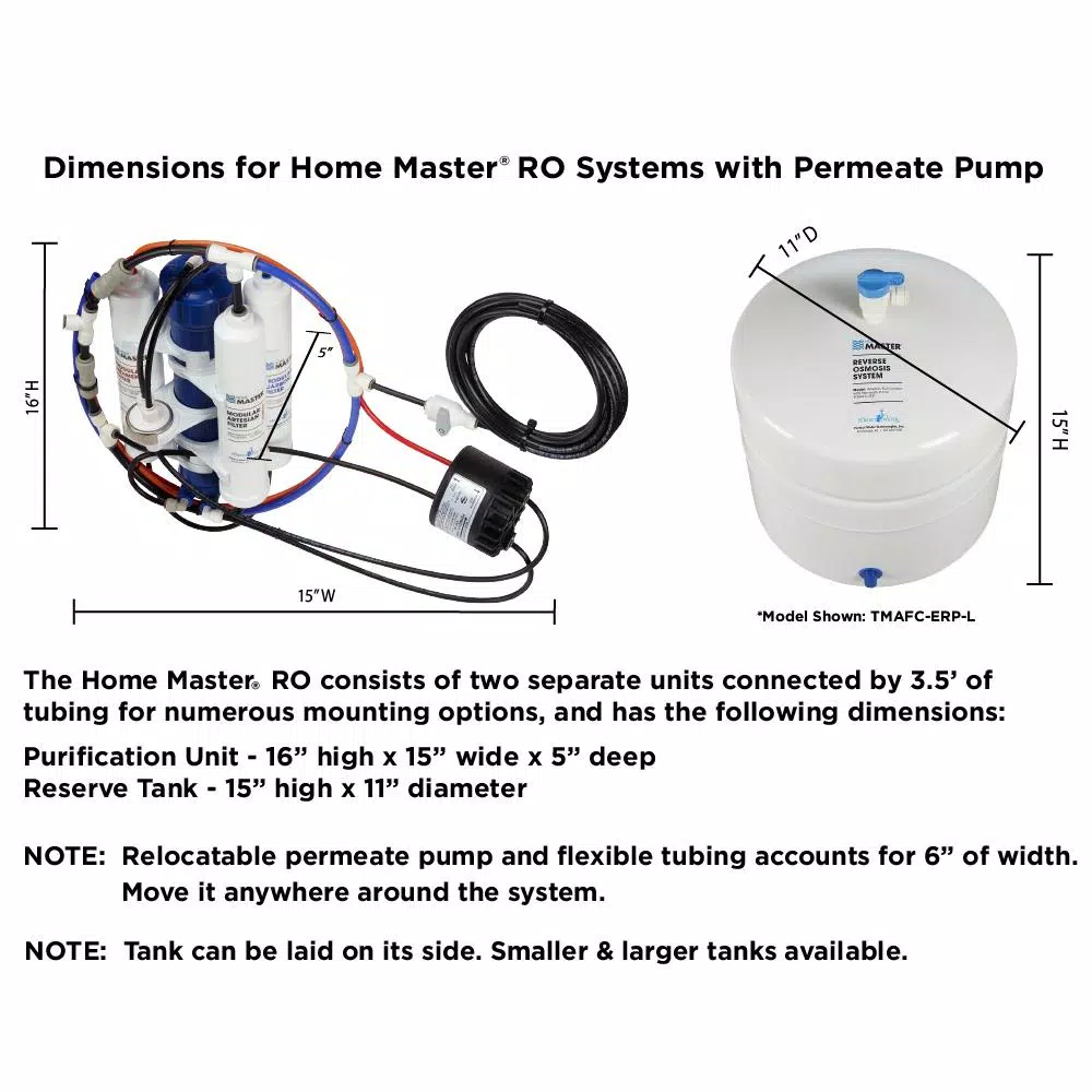 Home Master Artesian Full Contact Reverse Osmosis Water Filter System with Permeate Pump