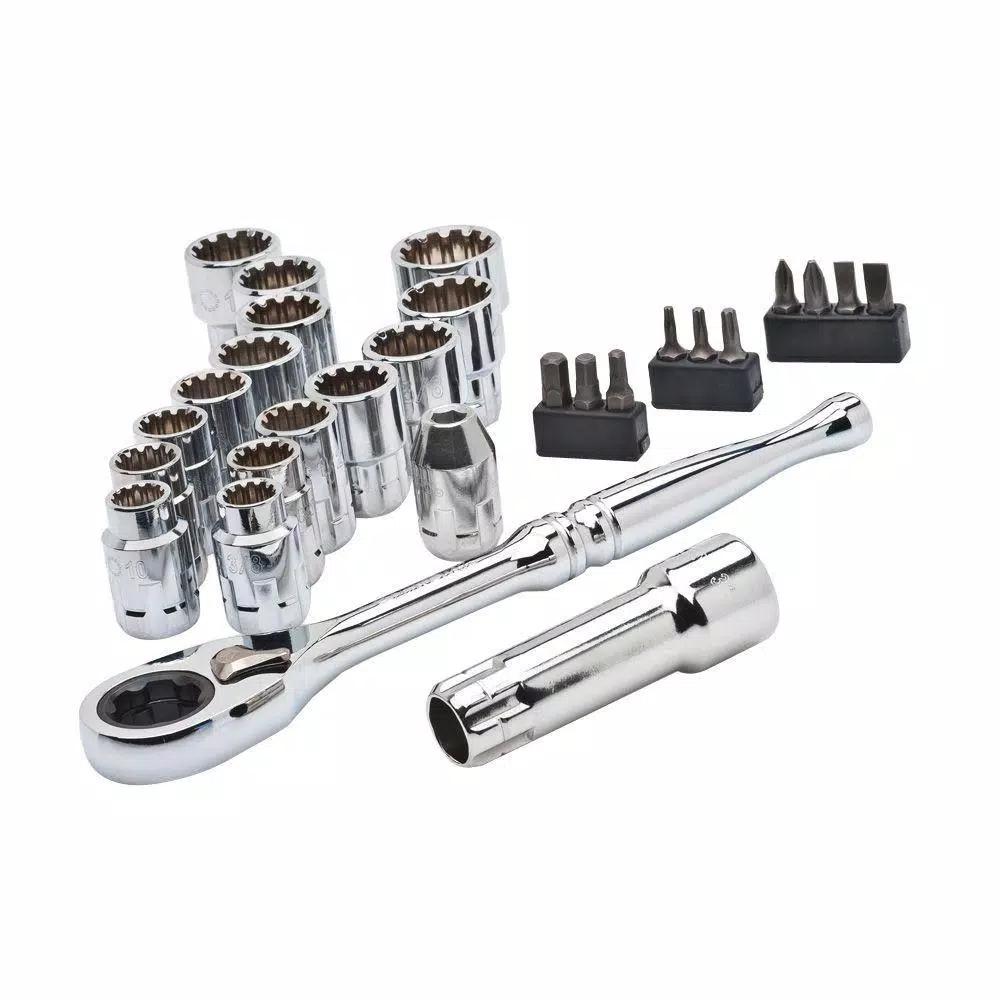 Husky 90-Piece Mechanic Tool Set with 28-Piece 3/8 in. Drive Pass-Through Socket Wrench Set