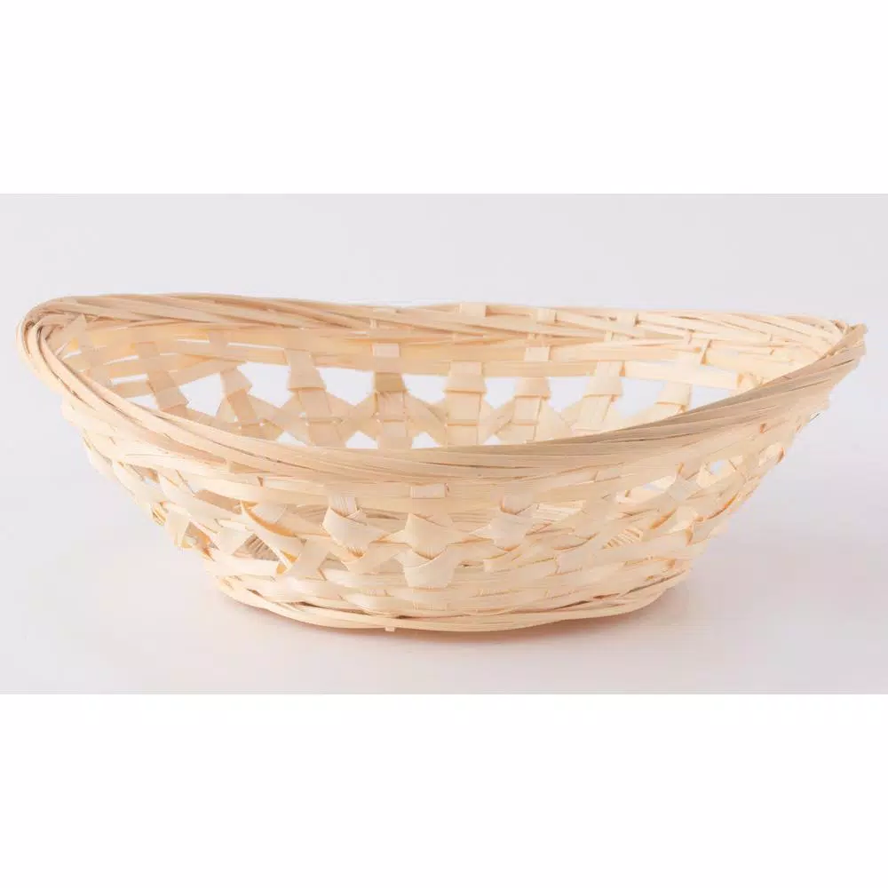 Vintiquewise Natural Bamboo Oval Storage Baskets and Bread Serving Trays, Set of 5