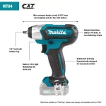 Makita 12V MAX CXT Cordless 1/4 in. Square Drive Impact Wrench Kit (2.0 Ah) thumbnail 2