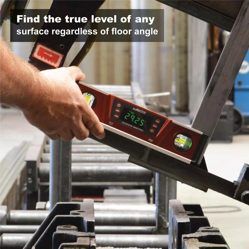 Calculated Industries AccuMASTER Pro 10 in. Digital Torpedo Level with Magnetic V-Groove and LED Display
